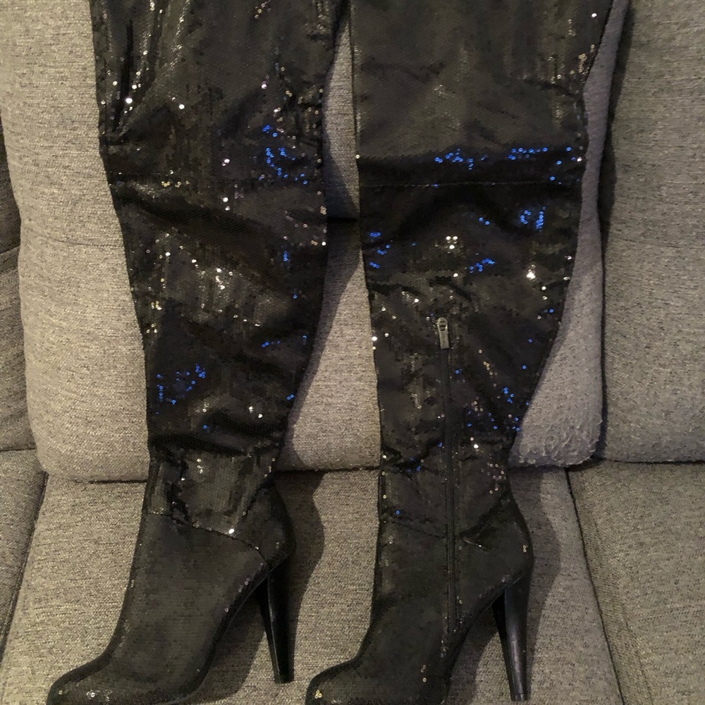 Sequin Black Women's Boots